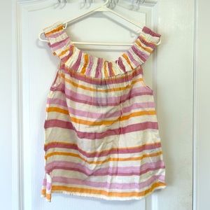 Women’s TAVI OFF SHOULDER TOP Large Pink Stripe